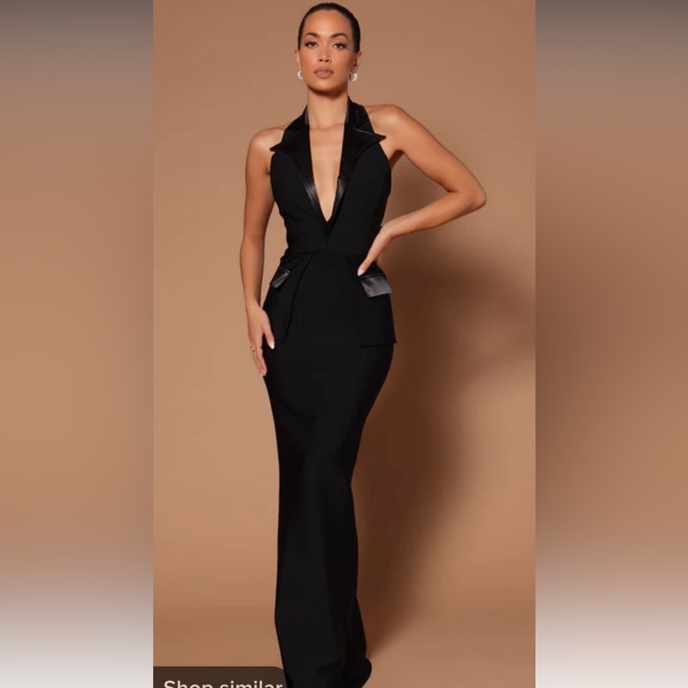 Deep V Collared Dress